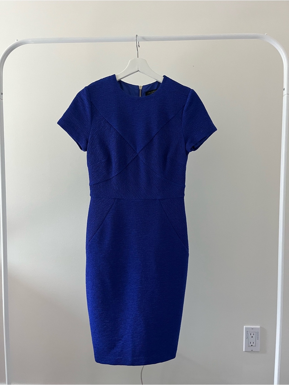 Ted Baker - Textured Short-Sleeve Midi Dress - Cobalt Blue